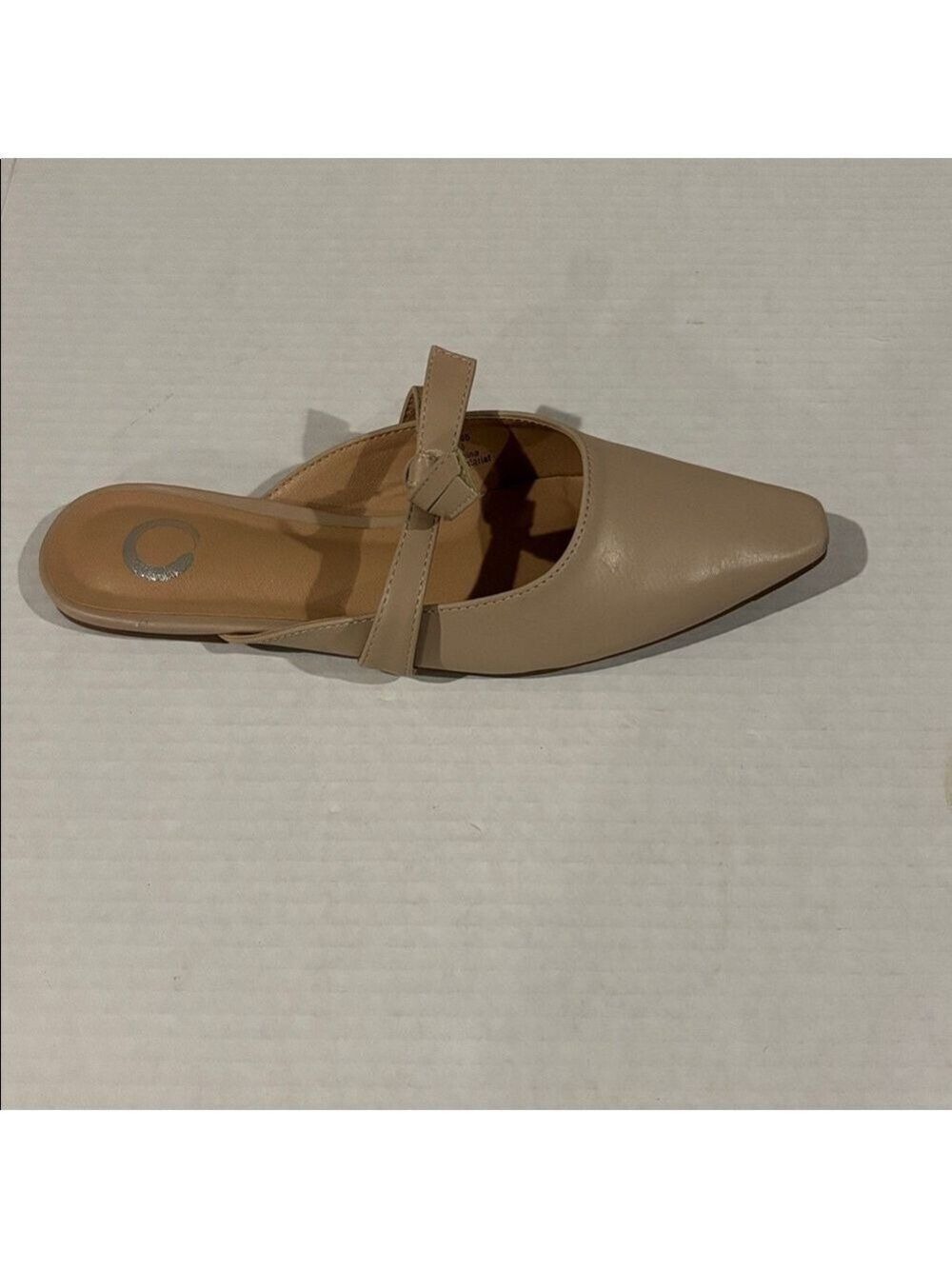 Brinley Co. Tan Mailee Vegan Leather Flat Rounded Square Toe Mule - Size 6.5 - Picture 4 of 8